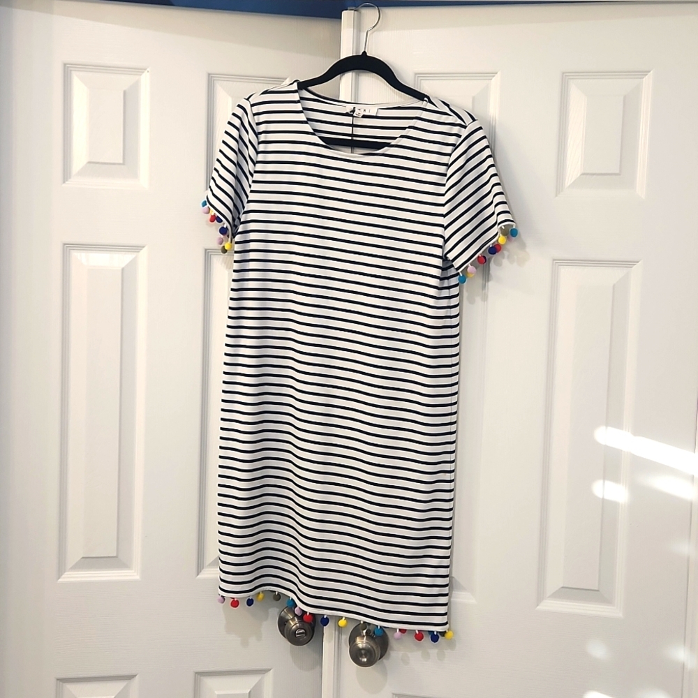 THML adorable dress with pom poms, size M, NWT